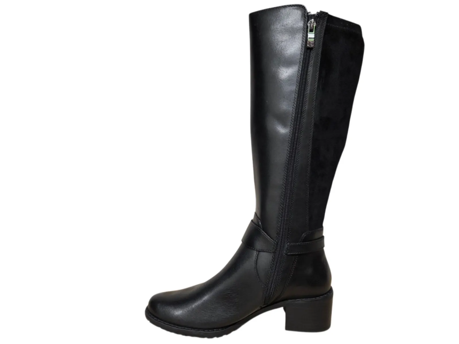 Caprice Caprice 9-9-25601-47 019 Black Lange Laarzen Zwart Leer en Stretch Dames