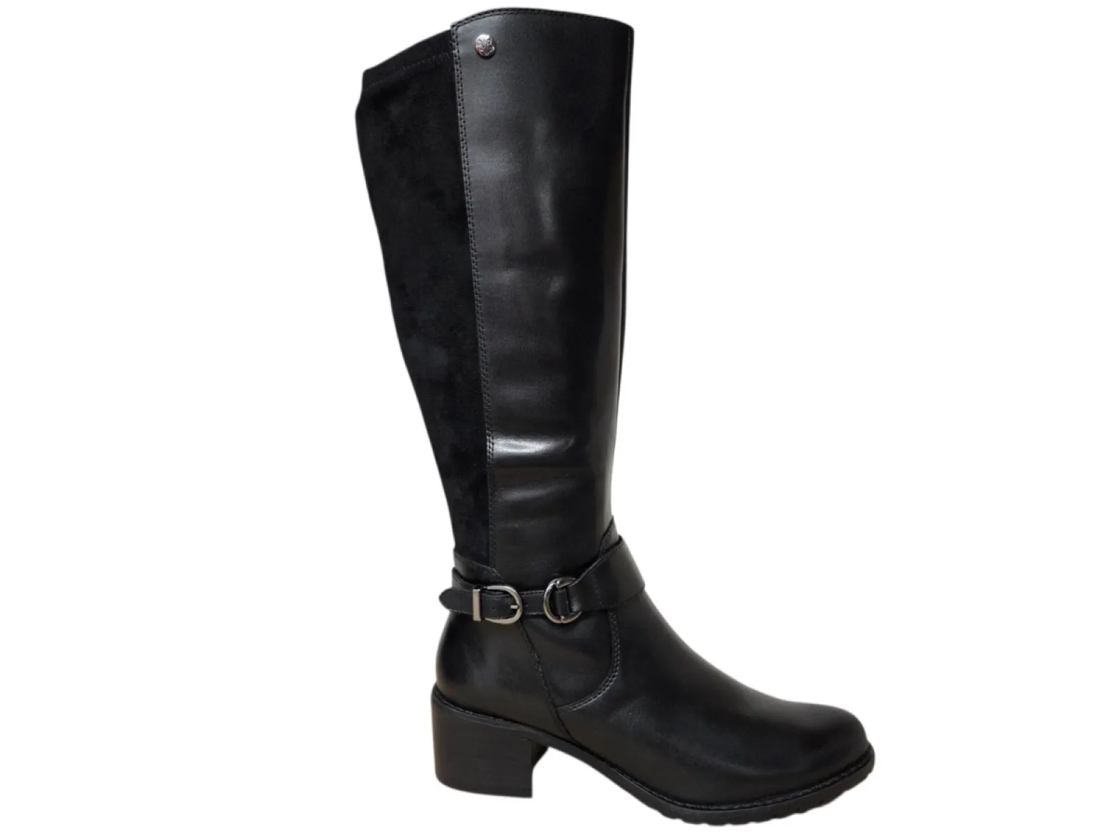 Caprice Caprice 9-9-25601-47 019 Black Lange Laarzen Zwart Leer en Stretch Dames