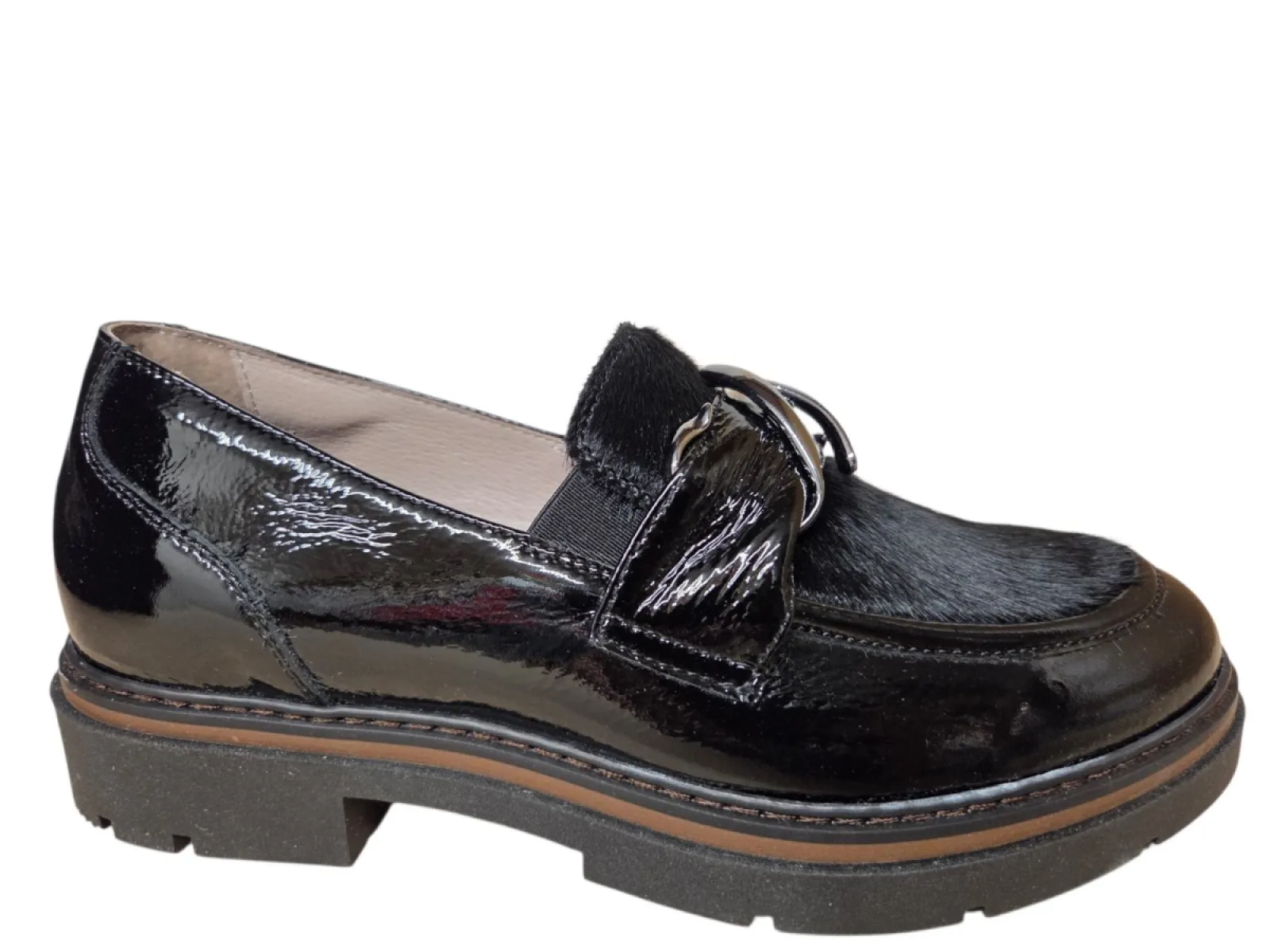 DL Sport DL Sport 6766 934 04K Scillak Nero Instappers Zwart Lak Dames