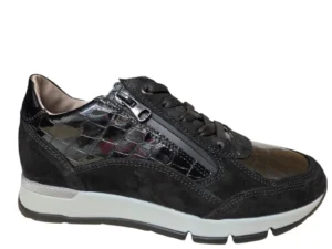 DL Sport DL Sport 7118 944 06 Velour Negro Sneakers Zwart Suede en Lak Dames