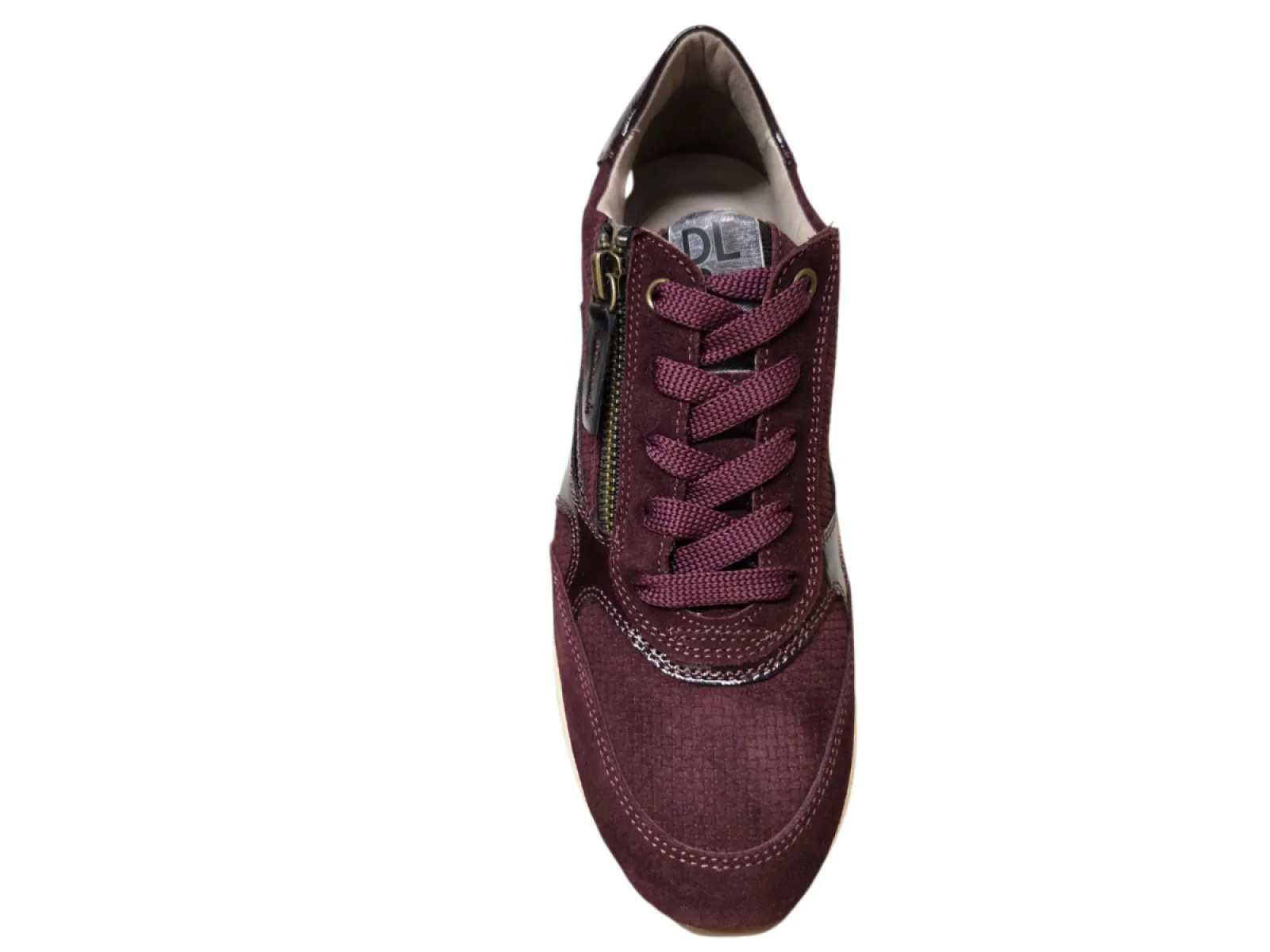DL Sport DL Sport 7131HK 722 01 Velour Rubino Sneakers Aubergine Suede Dames Breedtemaat H/K