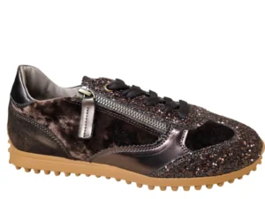 DL Sport DL Sport 7153 306 01 Brillante Moro Sneakers Bruin Glitters Suede en Leer Dames