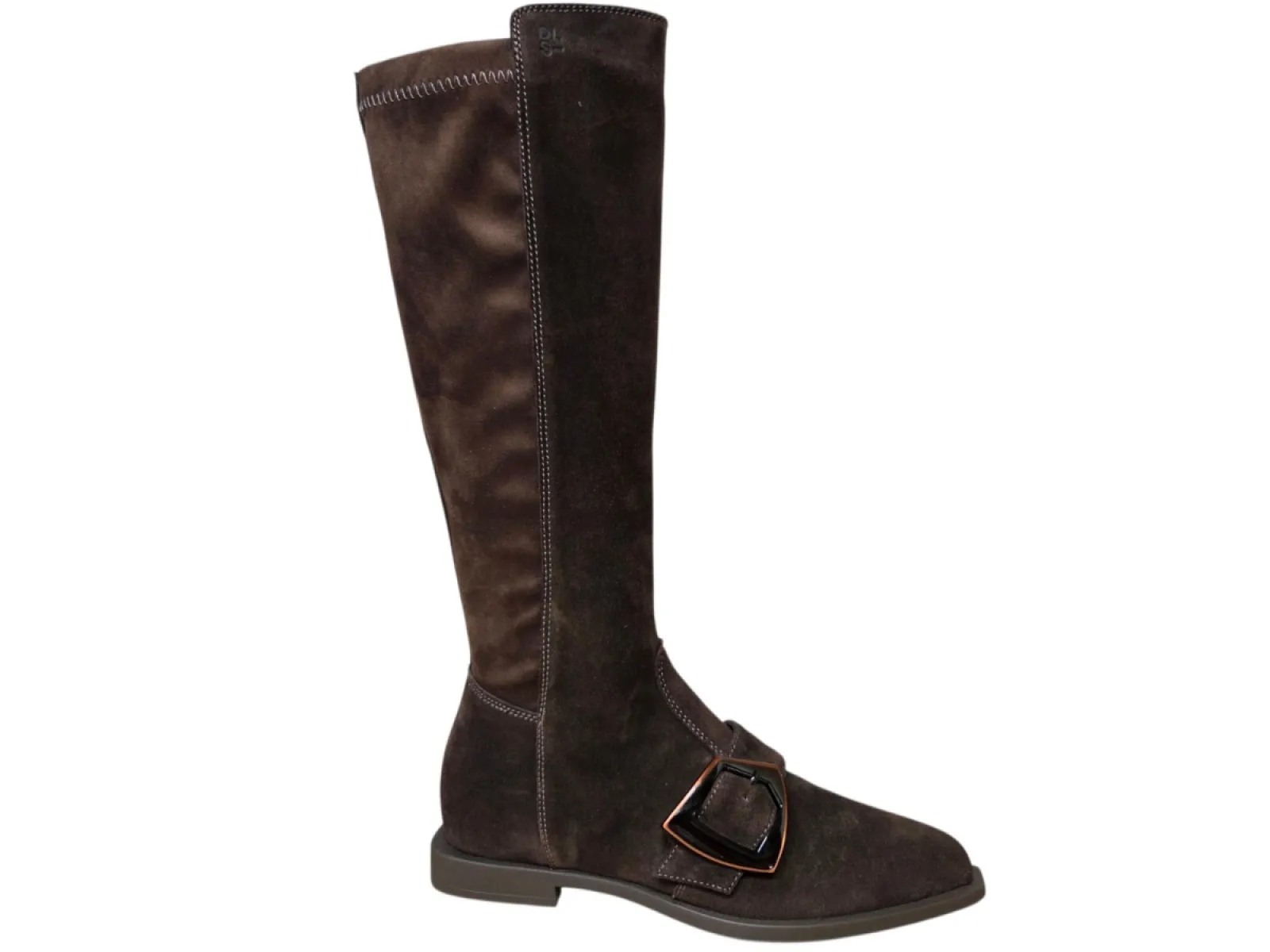 DL Sport DL Sport 7227 712 01 Velour Cacao Lange Laarzen Bruin Suede en Stretch Dames