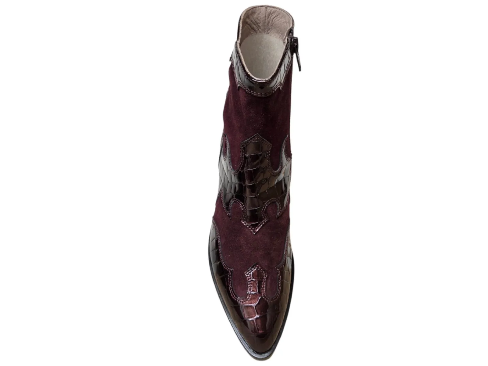 DL Sport DL Sport 7230 738 04 Navajo TDM Enkellaarzen Aubergine Suede en Lak Dames