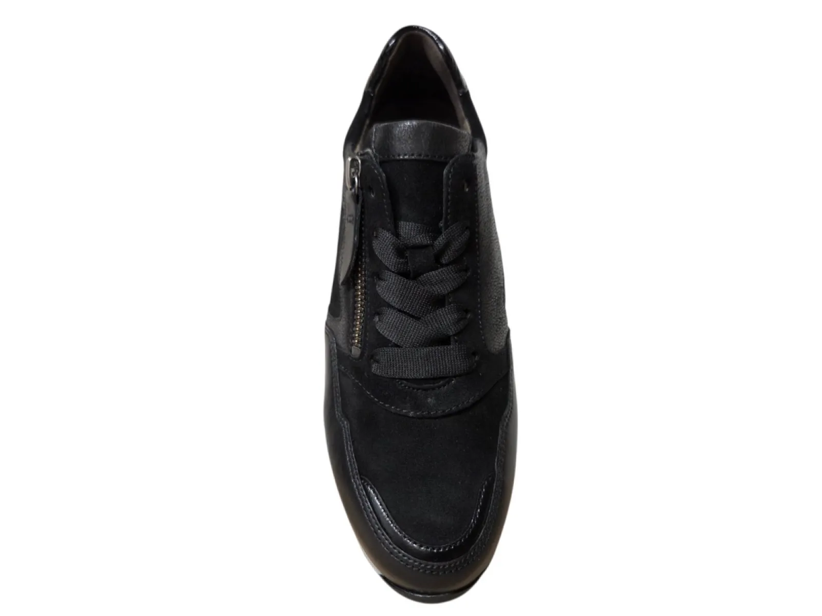 Gabor Gabor 6030.01.001 Sneakers Zwart Leer en Suede Dames Breedtemaat H