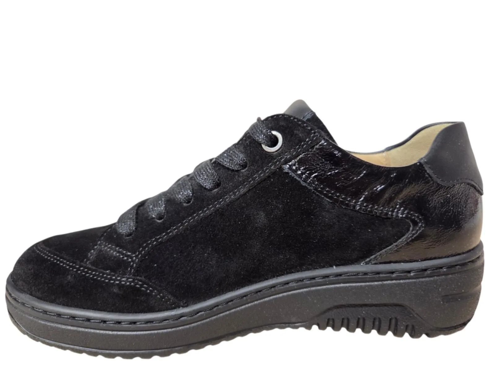 Hartjes Hartjes 162.1703/36 01.01 Soul Sneakers Zwart Suede Dames Breedtemaat K