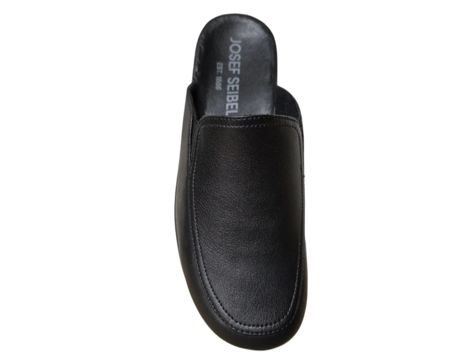 Josef Seibel Josef Seibel Belfort 20 Black Open Pantoffel Zwart Leer Heren