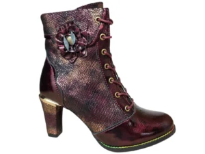 Laura Vita Laura Vita Alcbaneo 173 Wine Enkellaarzen Bordeaux Leer Dames