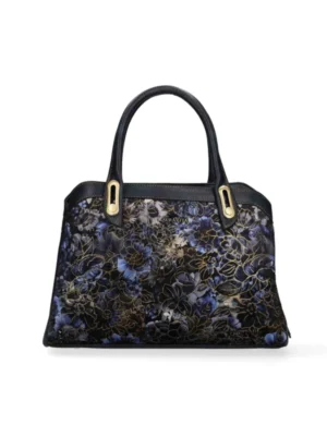 Laura Vita Laura Vita Aramis 11 Blue Handtas met Schouderriem Blauw Leer en Suede Dames