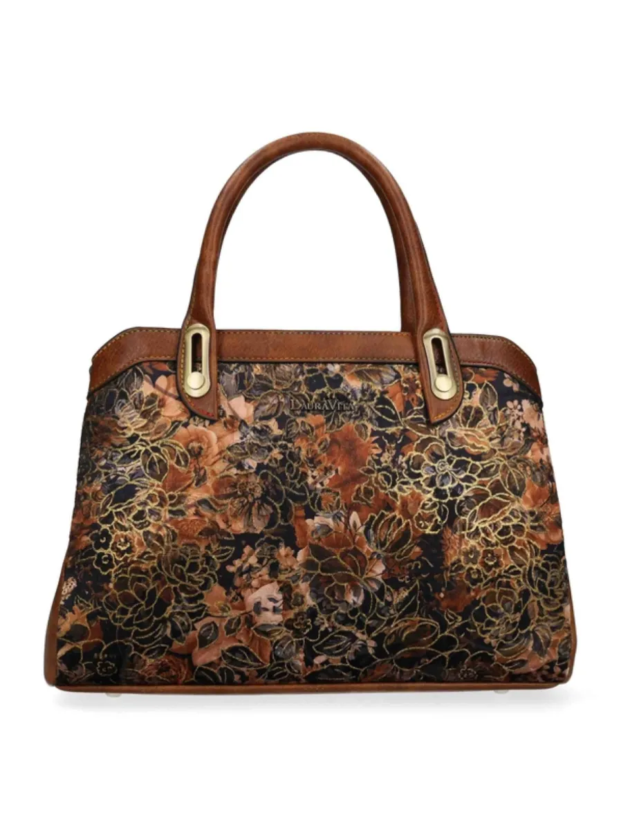 Laura Vita Laura Vita Aramis 11 Camel Handtas met Schouderriem Camel Leer en Suede Dames