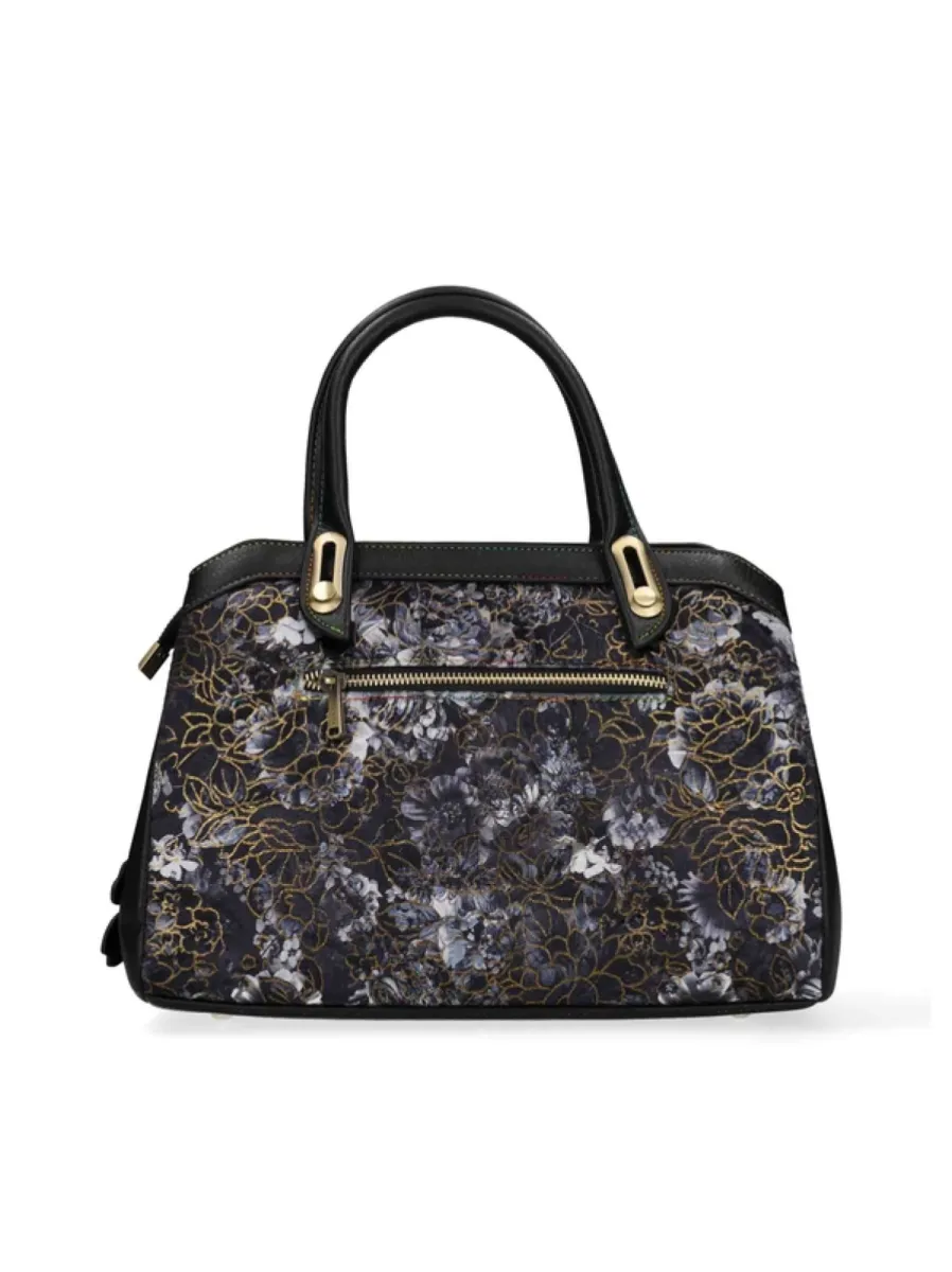 Laura Vita Laura Vita Aramis 11 Noir Handtas met Schouderriem Zwart Leer en Suede Dames