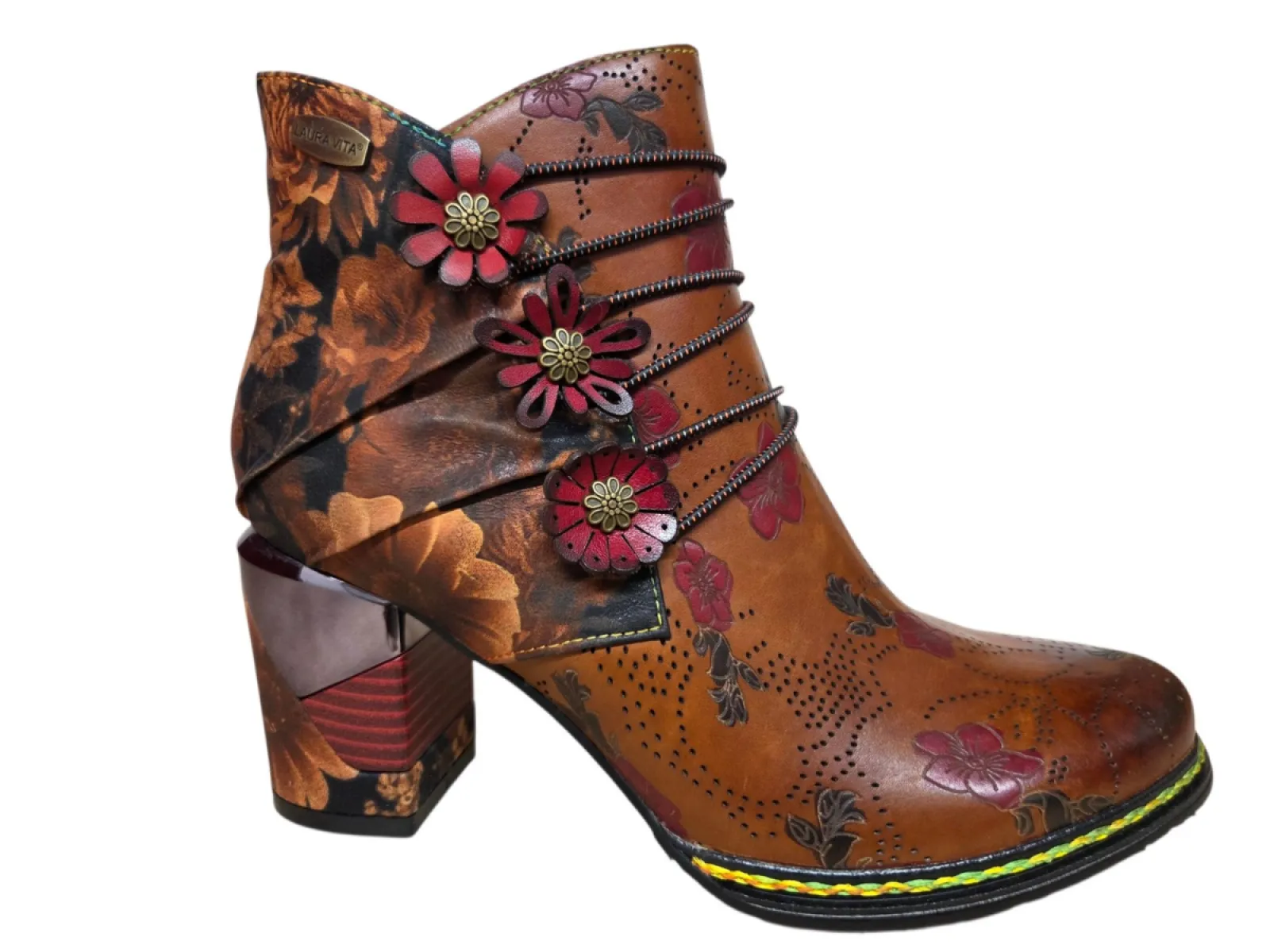 Laura Vita Laura Vita Maevao 21 Camel Enkellaarzen Cognac Leer Dames