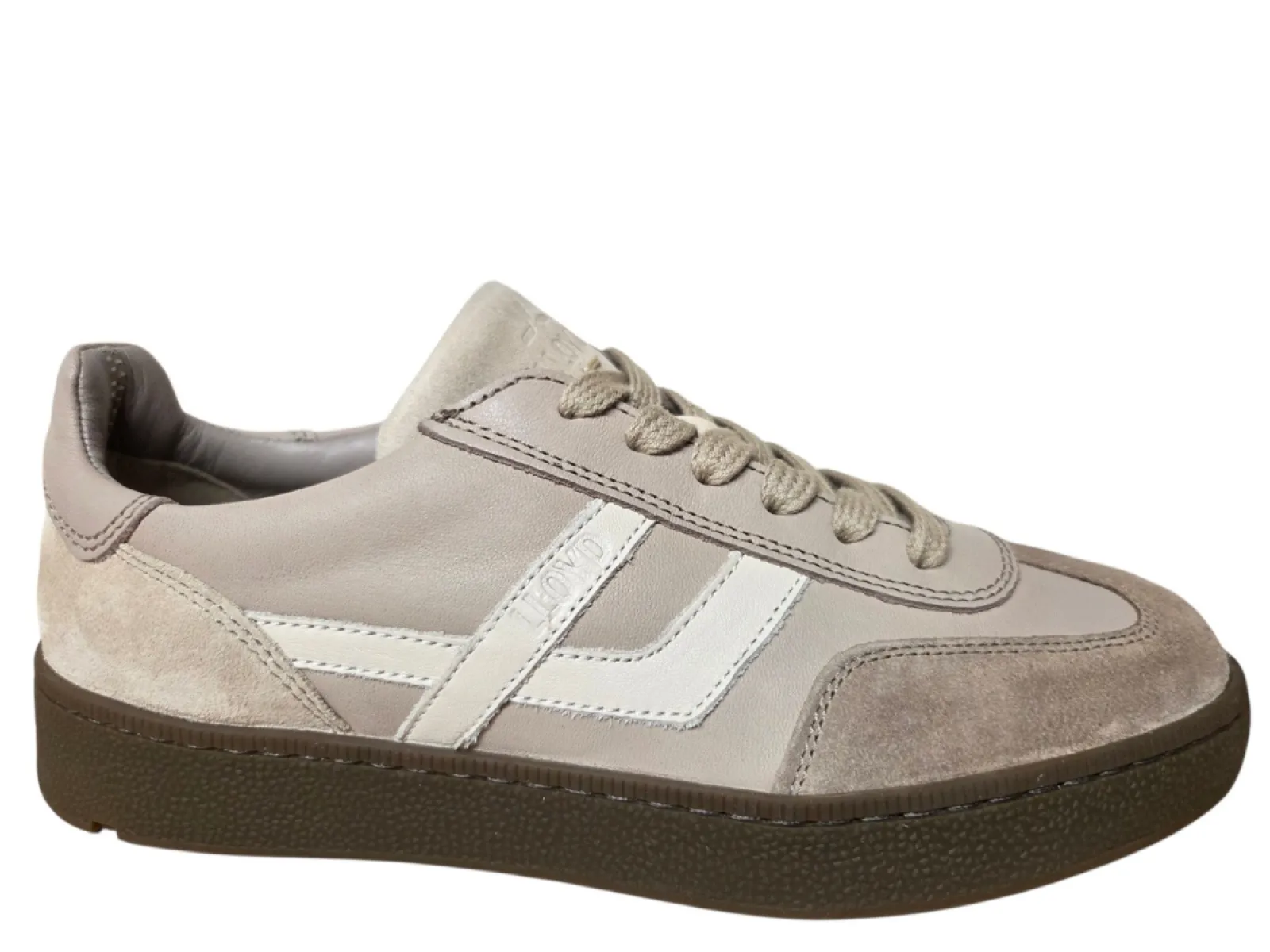 LLoyd LLoyd Brava Warm Taupe Nude Sneakers Taupe Leer en Suede Dames