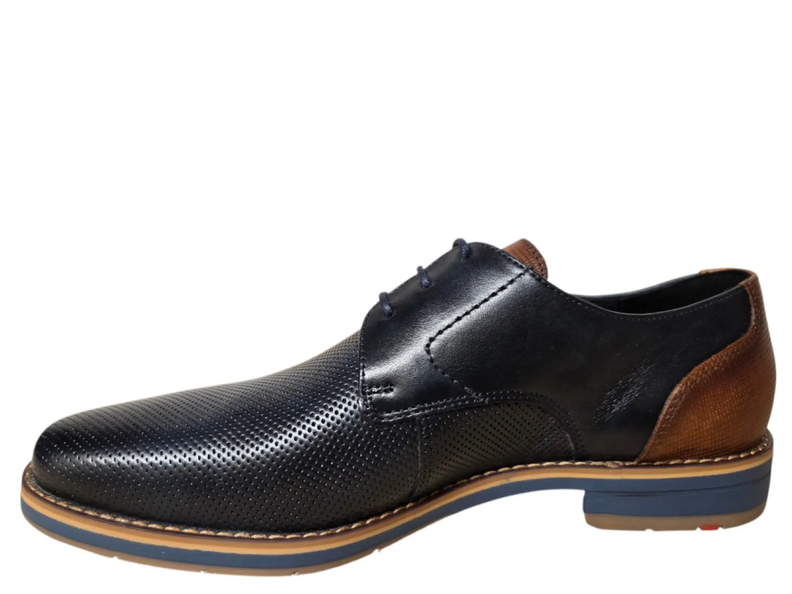 LLoyd LLoyd Drift 110 Navy Brown Nette Veterschoenen Blauw Leer Heren Smal F
