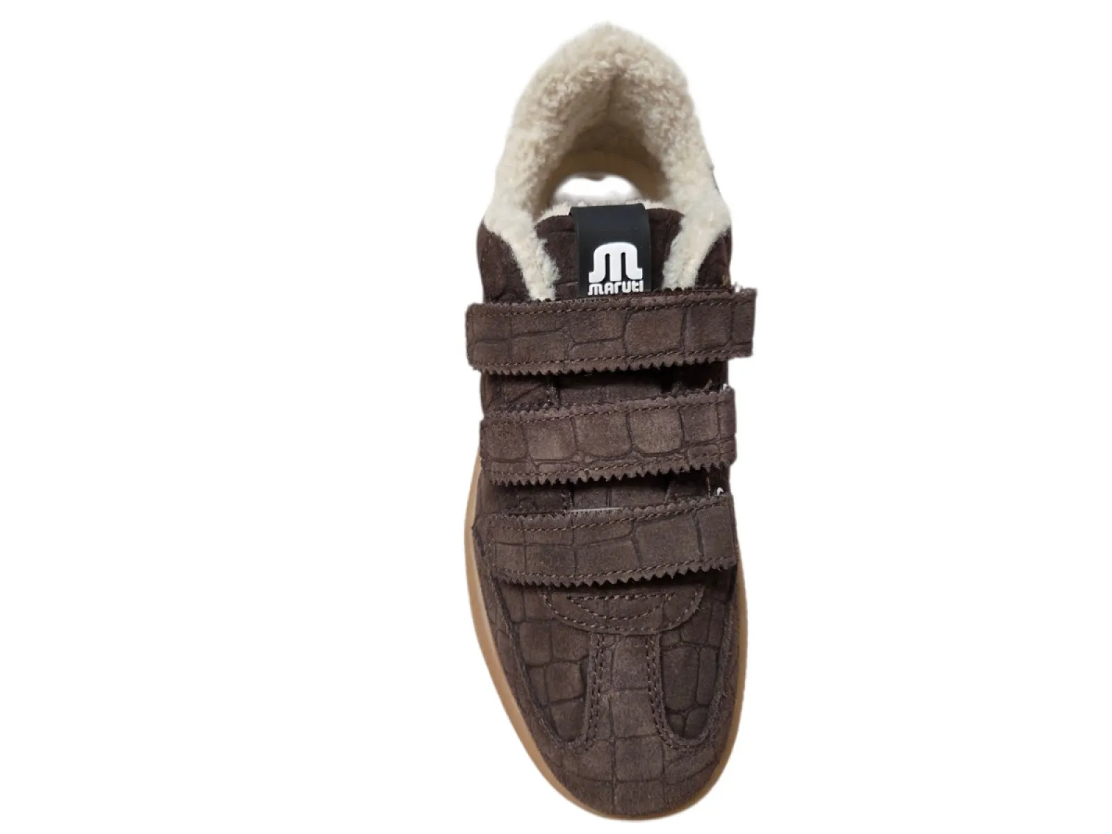 Maruti Maruti Yana Suede Brown D00 Sneakers Bruin Suede Dames Klittenbandsluiting