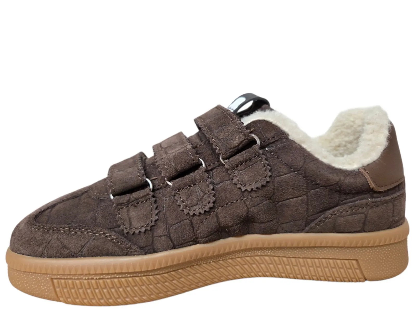 Maruti Maruti Yana Suede Brown D00 Sneakers Bruin Suede Dames Klittenbandsluiting