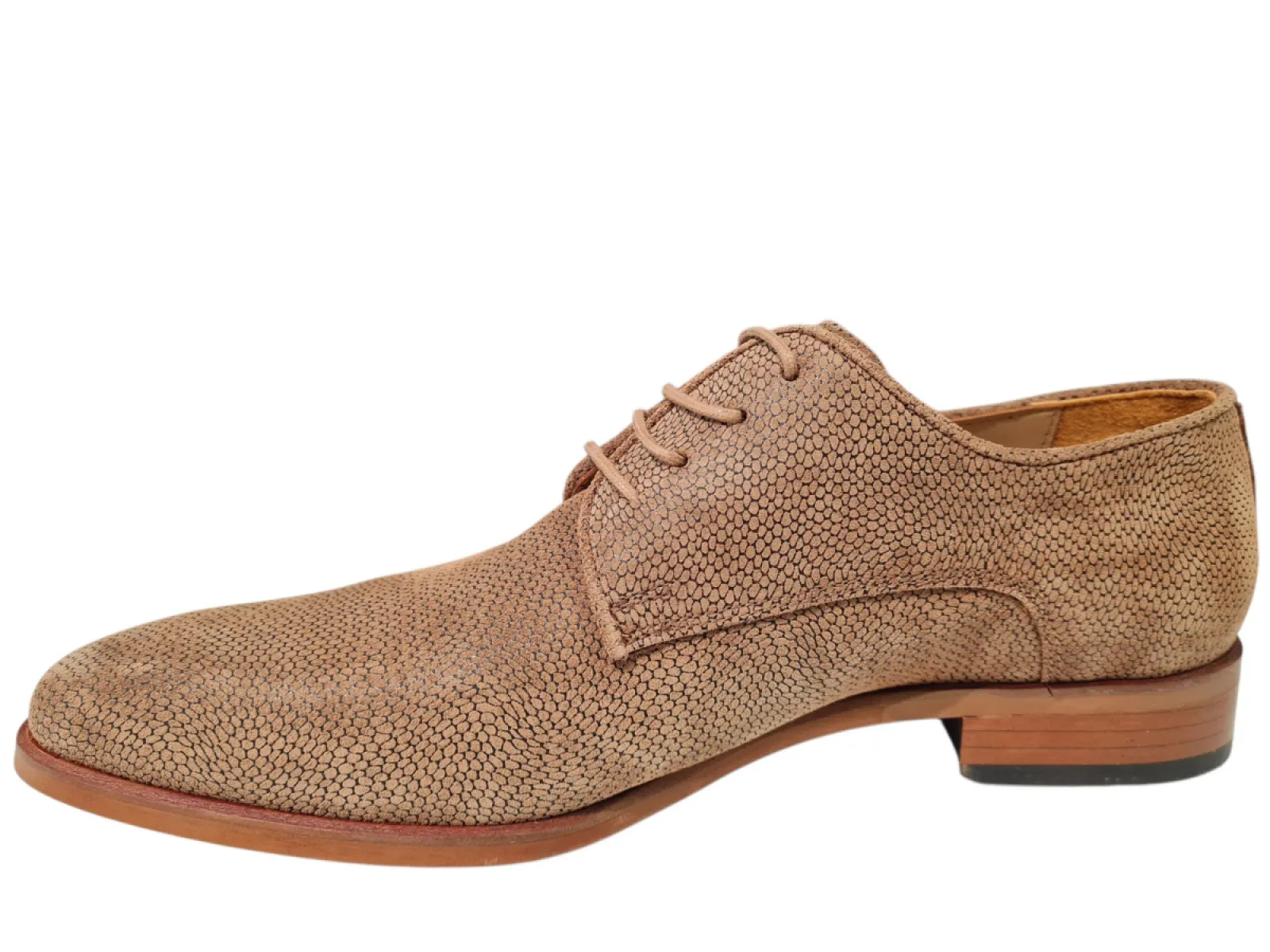 Melik Melik Gabbro Sigaro Suede Geklede Veterschoenen Beige Suede Heren