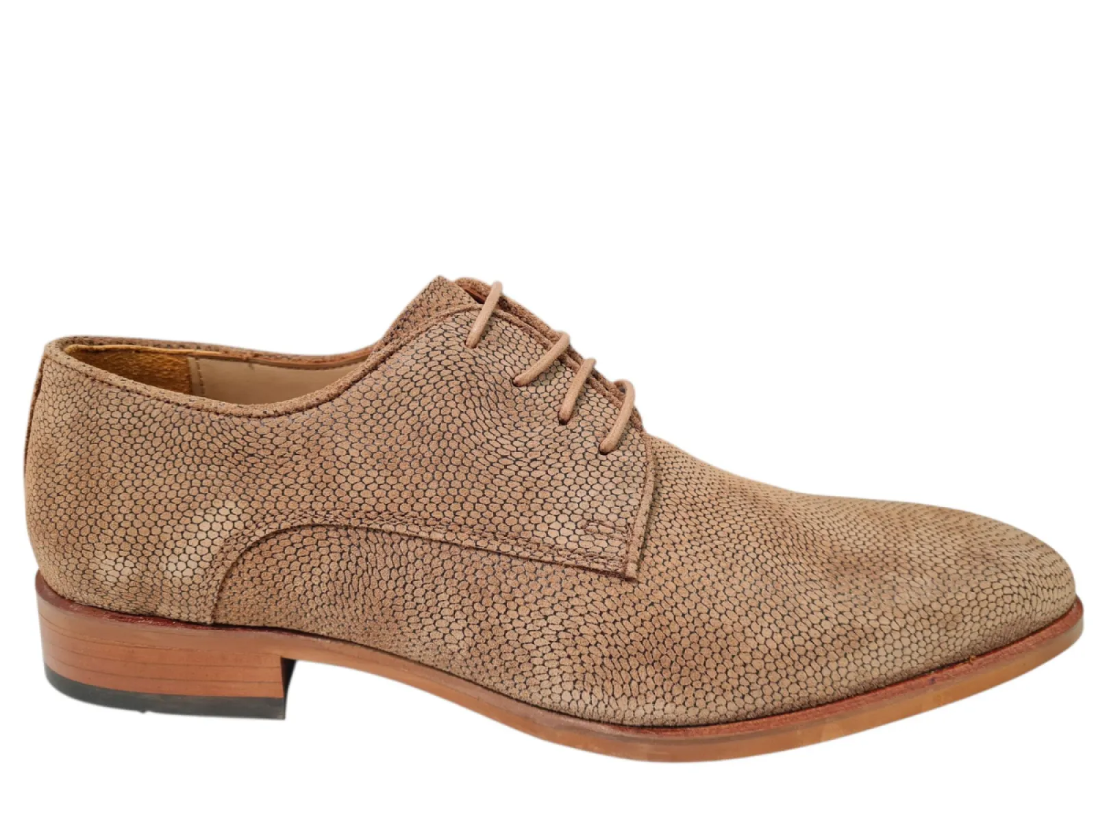 Melik Melik Gabbro Sigaro Suede Geklede Veterschoenen Beige Suede Heren