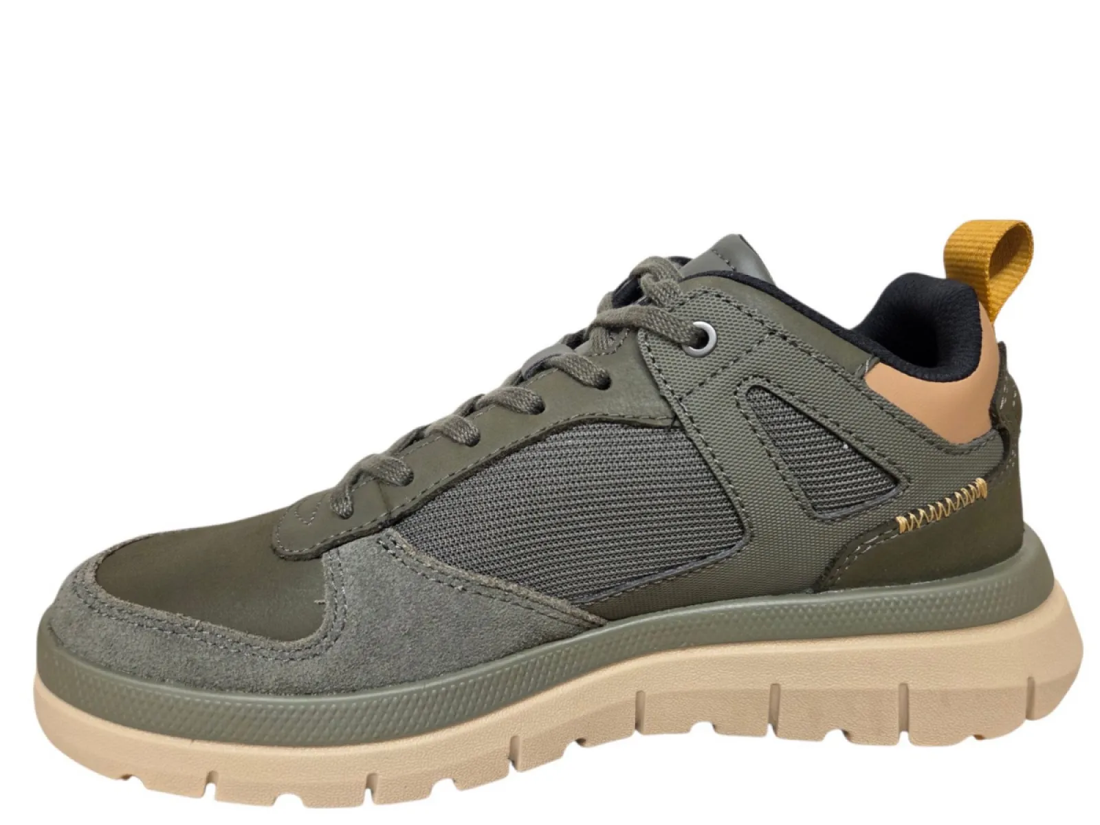 Palladium Palladium Pallaflex Low Mix Olive Night Sneakers Olijf Groen Leer Combi Heren