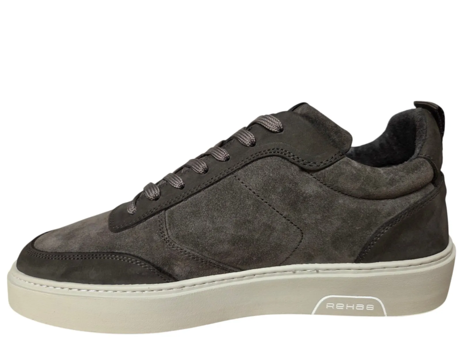 Rehab Rehab Oliver Mid Suede 2040 Grey Brown Sneakers Grijs Bruin Suede en Nubuck Heren