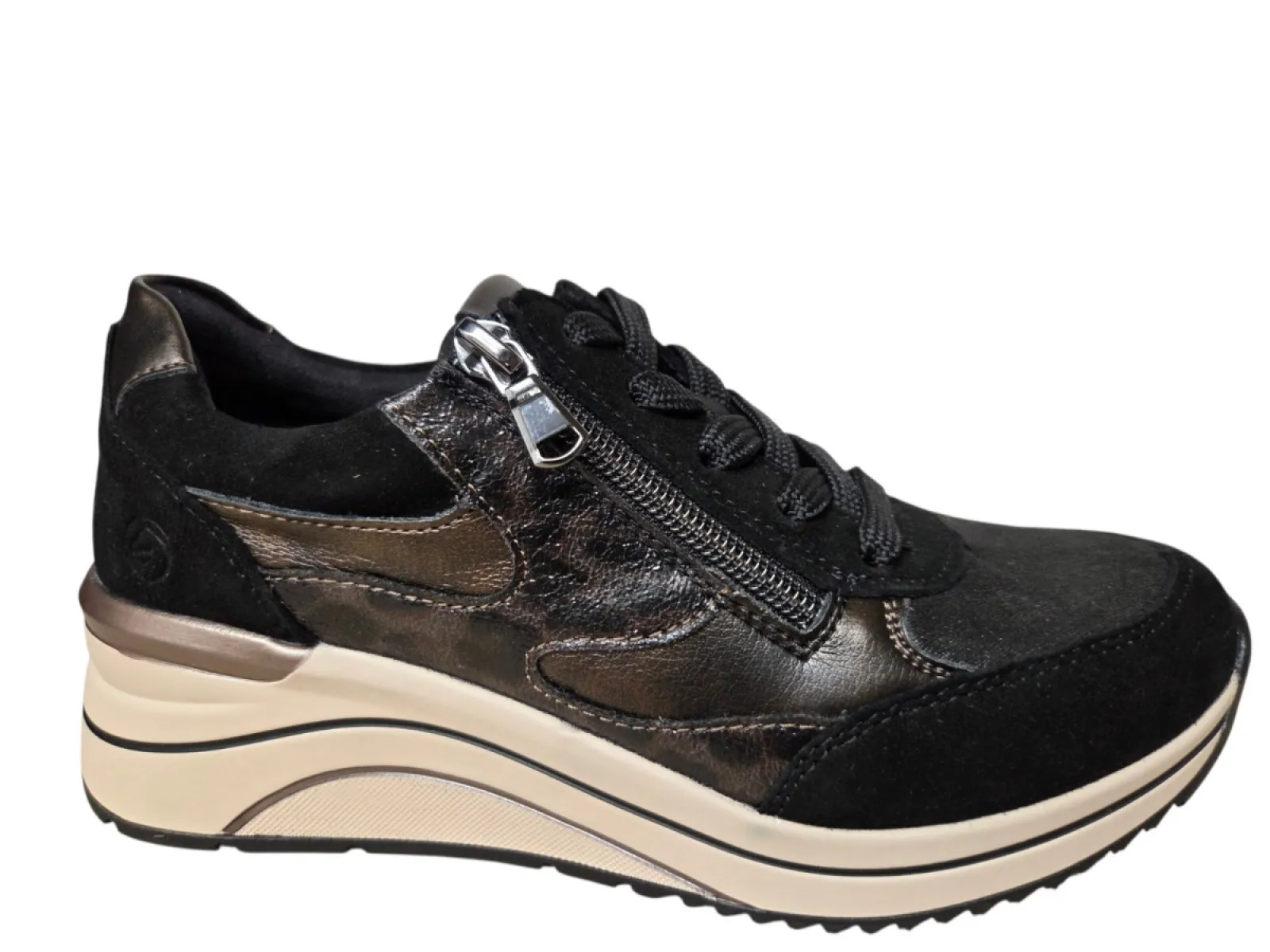 Remonte Remonte D0T23-03 Sneakers Zwart Brons Suede En leer Dames