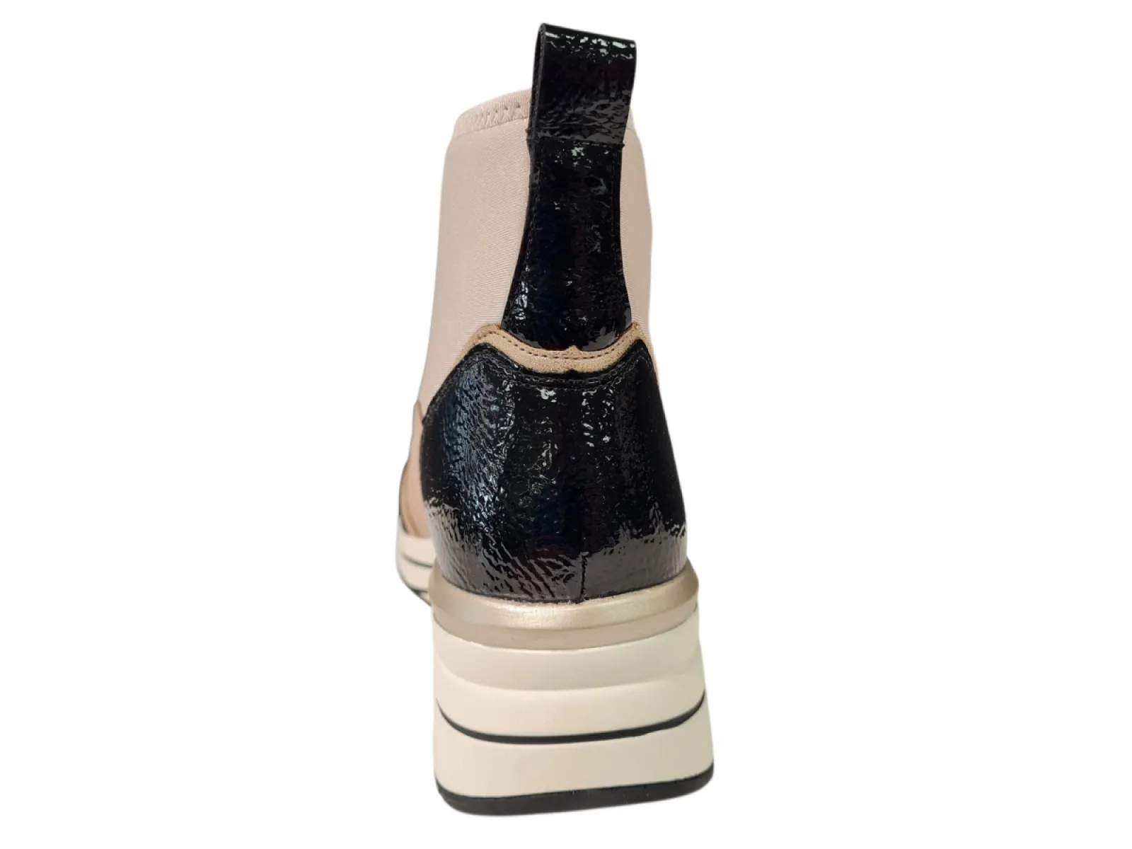 Remonte Remonte D0T78-60 Enkellaarzen Beige Zwart Stretch Dames
