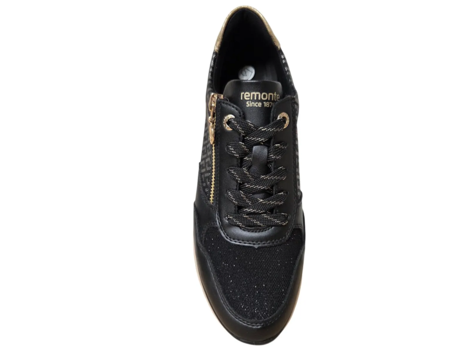 Remonte Remonte D1G08-07 Sneakers Zwart Met Goud Leer Dames