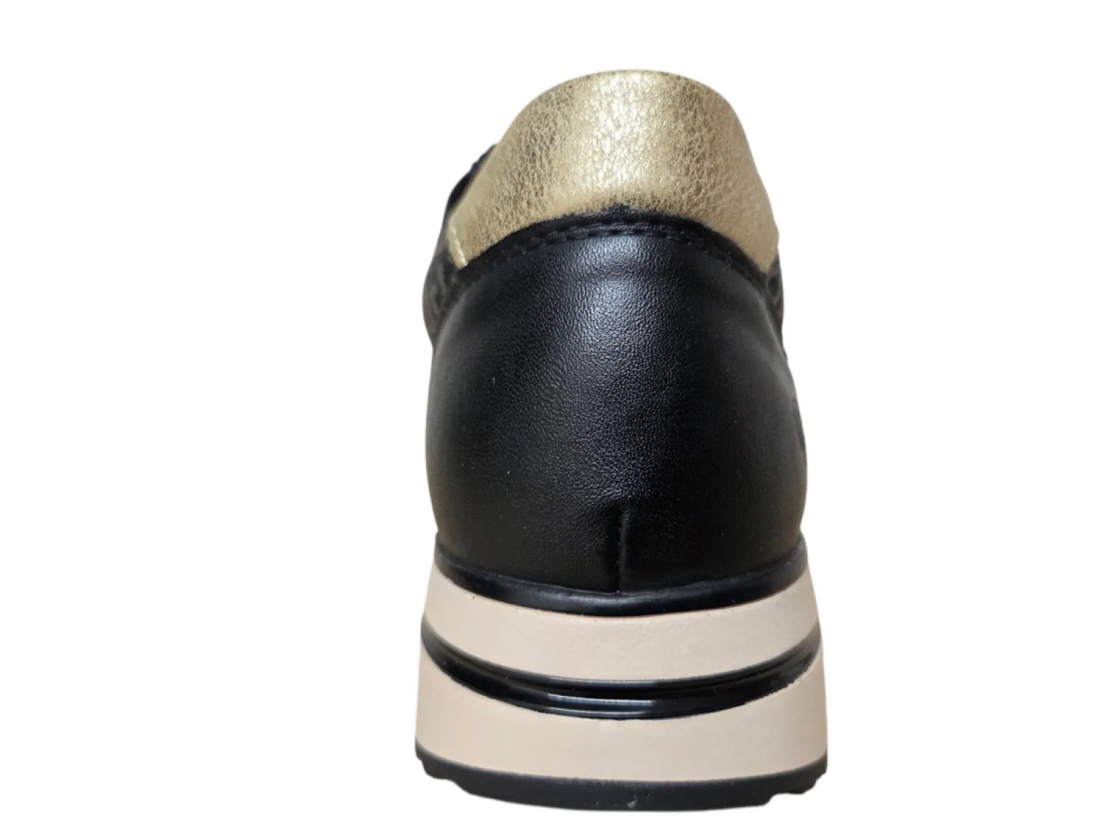 Remonte Remonte D1G08-07 Sneakers Zwart Met Goud Leer Dames