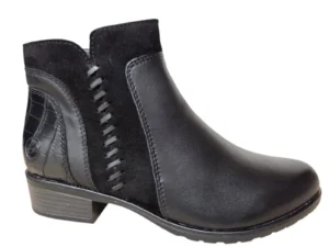 Remonte Remonte D6893-02 Enkellaarzen Zwart Leer en Suede Dames