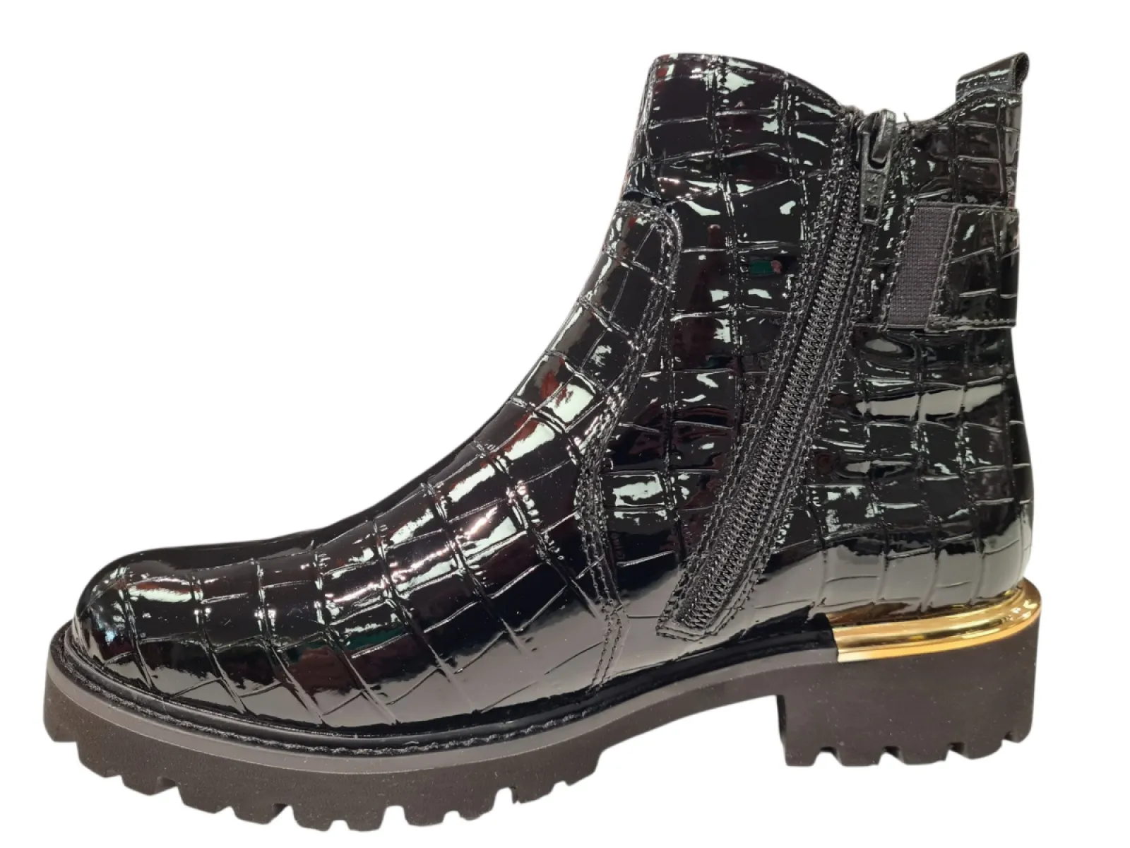 Remonte Remonte D8684-03 Enkellaarzen Zwart Lak Dames