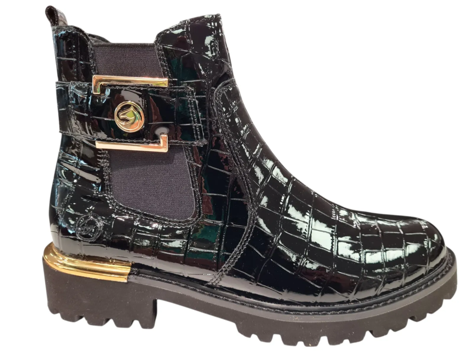Remonte Remonte D8684-03 Enkellaarzen Zwart Lak Dames