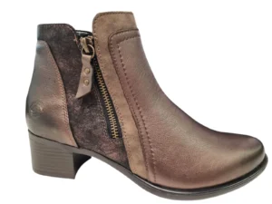 Remonte Remonte R5172-90 Enkellaarzen Brons Combi Leer Dames