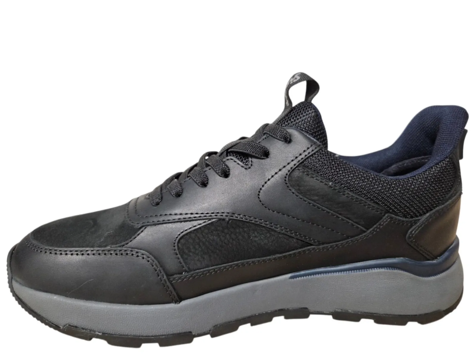 Sioux Sioux 13040 701 H Sneakers Zwart Leer en Nubuck Heren Slip-IN