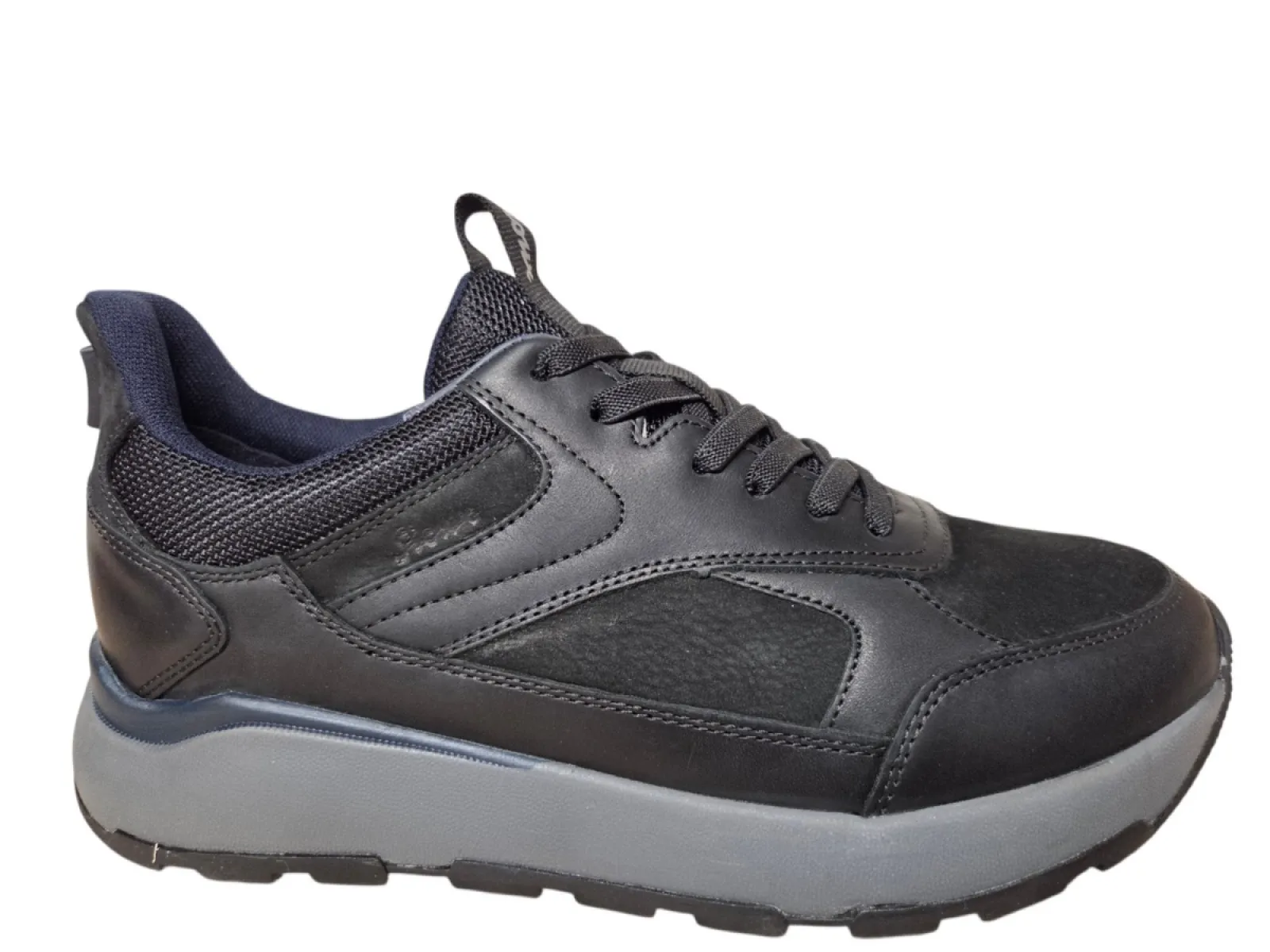 Sioux Sioux 13040 701 H Sneakers Zwart Leer en Nubuck Heren Slip-IN