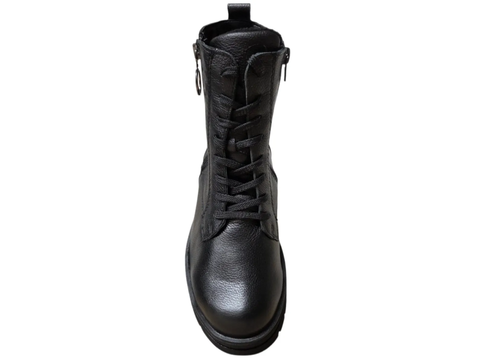 Waldlaufer Waldlaufer 648803 139 001 Zoe Veterboots Zwart Leer Dames Breedtemaat K