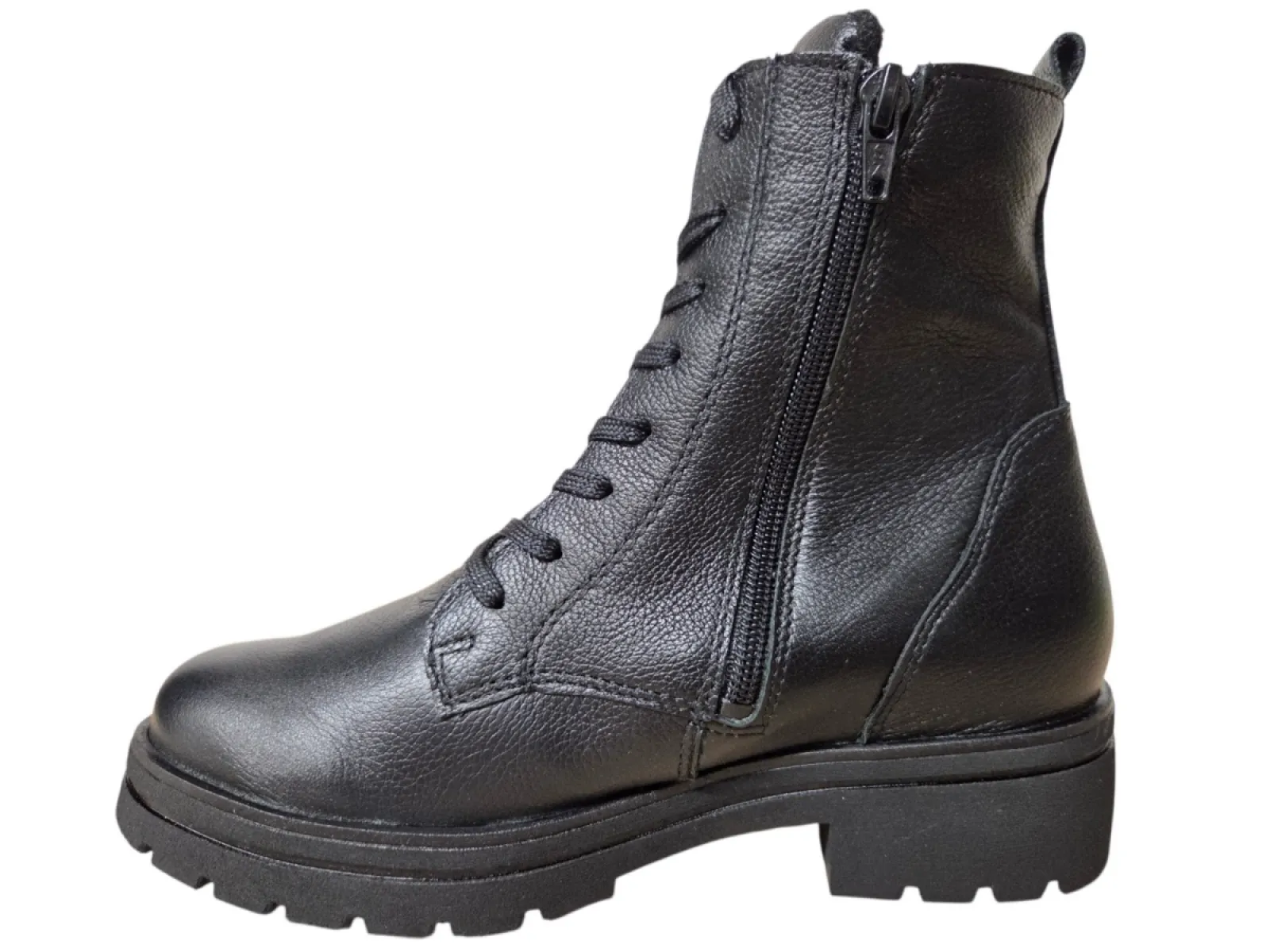 Waldlaufer Waldlaufer 648803 139 001 Zoe Veterboots Zwart Leer Dames Breedtemaat K