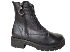 Waldlaufer Waldlaufer 648803 139 001 Zoe Veterboots Zwart Leer Dames Breedtemaat K