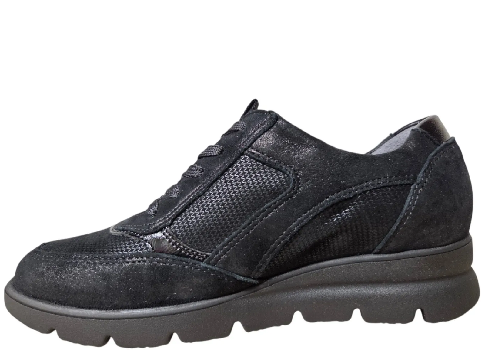 Waldlaufer Waldlaufer 902001 309 001 H Sneakers Zwart Nubuck Dames Breedtemaat H