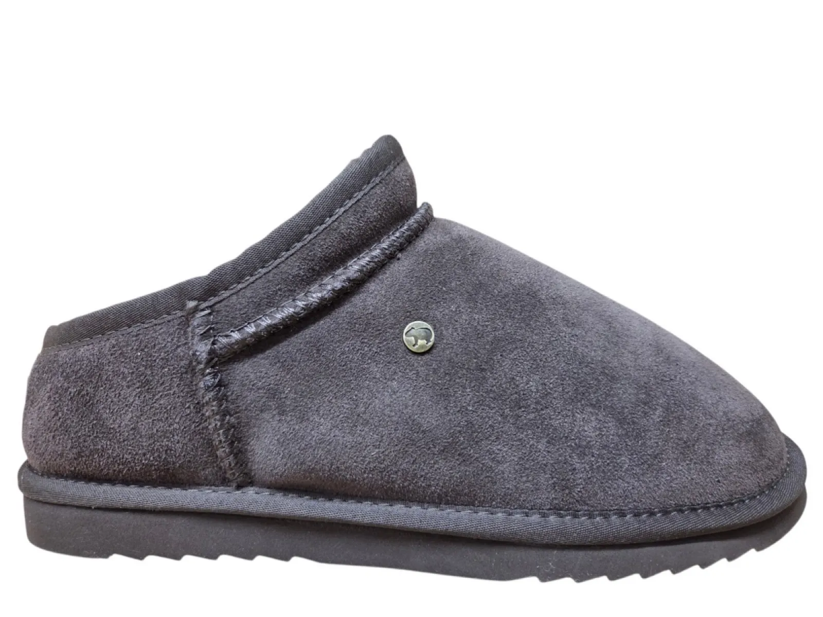 Warmbat Warmbat Conner Men Suede Choco Pantoffels Half Open Sloffen Bruin Suede Heren