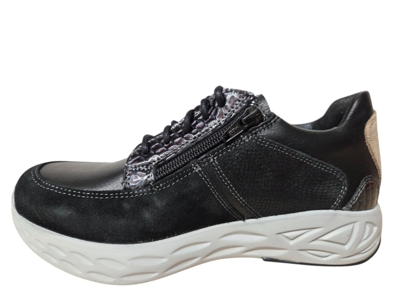 Wolky Wolky 0570090 000 Bounce Sneakers Zwart Leer Dames