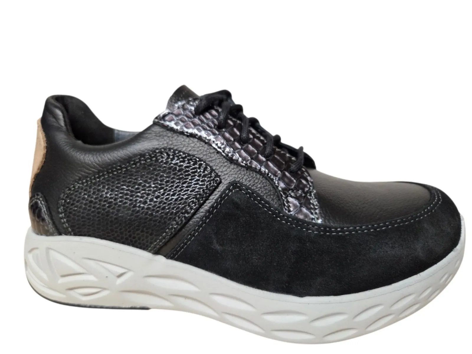 Wolky Wolky 0570090 000 Bounce Sneakers Zwart Leer Dames
