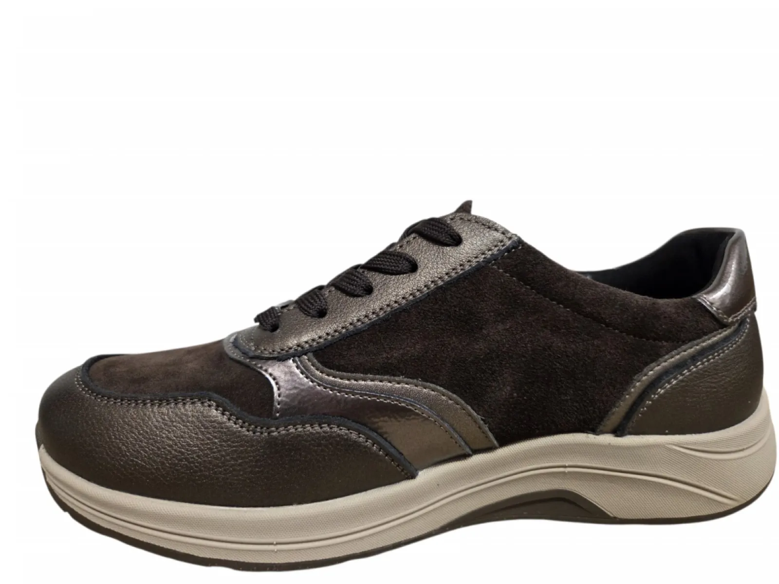 G Comfort G Comfort R-5189-1BC Bronce Combi Sneakers Brons Bruin Leer en Suede Dames