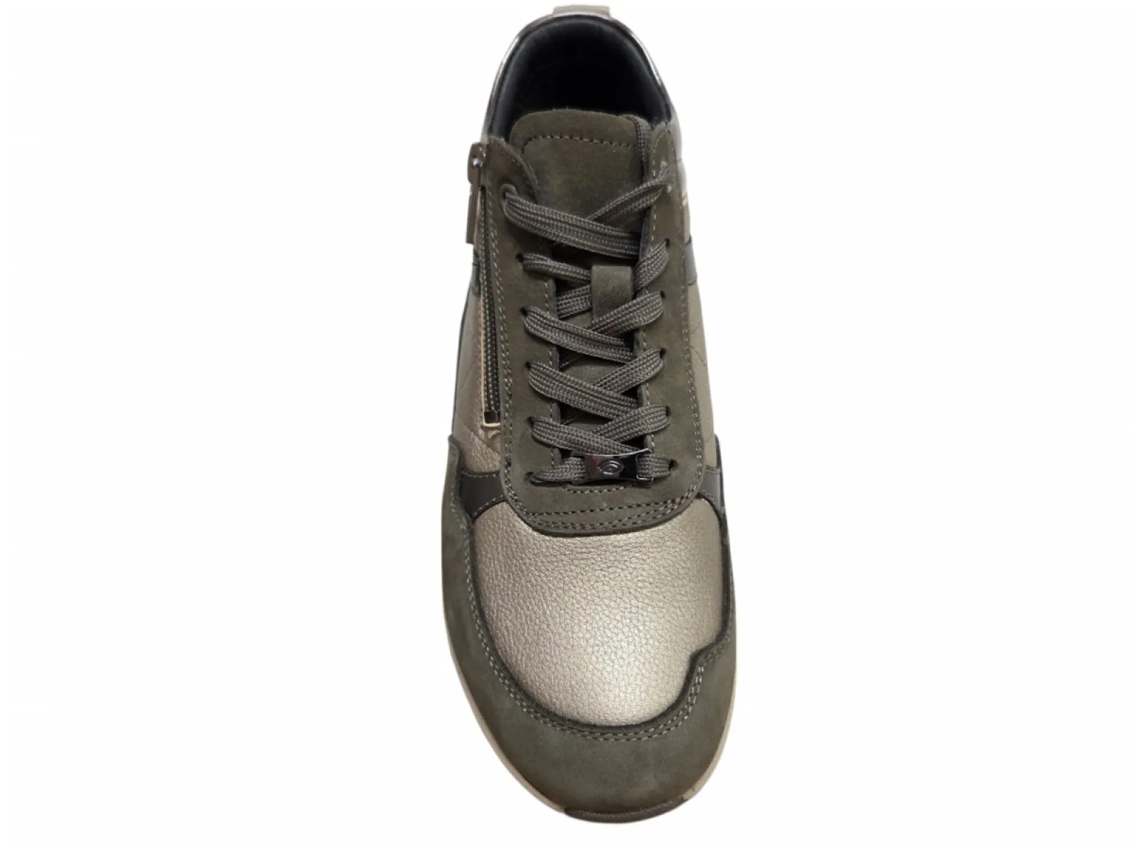 G Comfort G Comfort R-5189-5TC Taupe Combi Sneakers Halfhoog Taupe Leer Dames