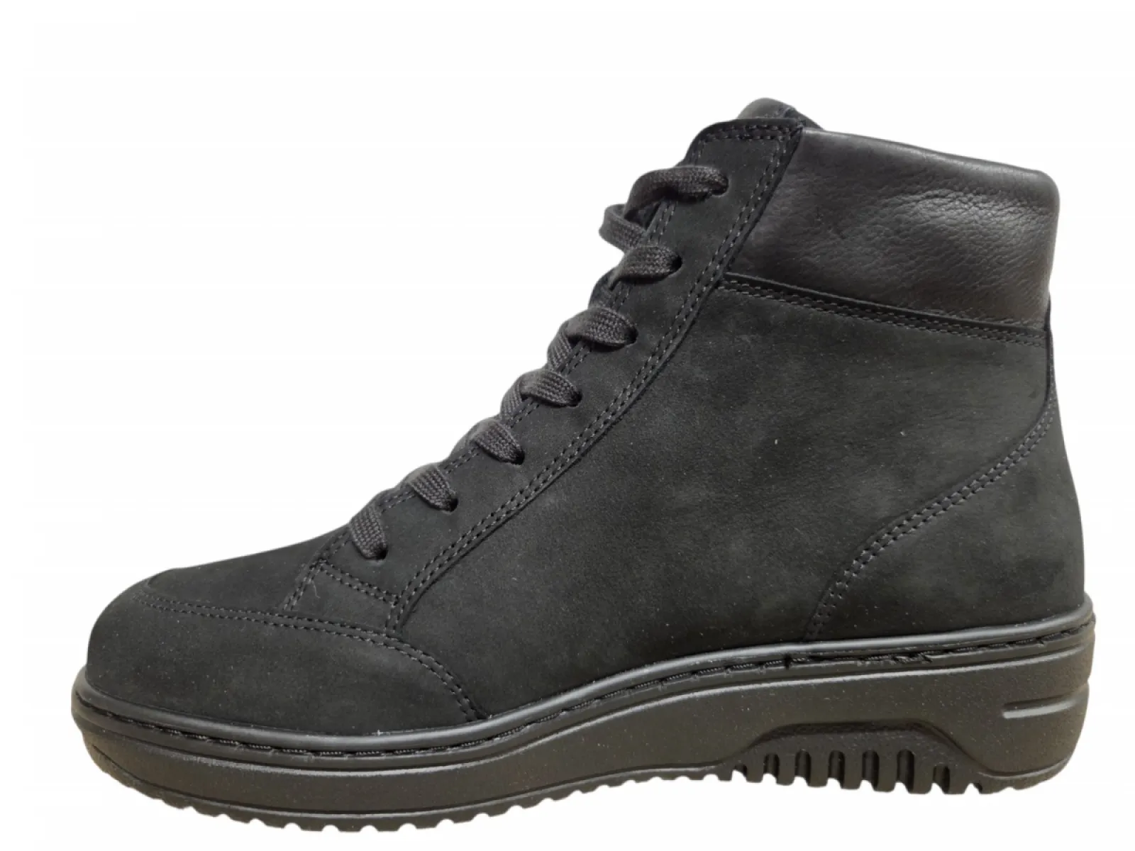 Hartjes Hartjes 172.1708/21 01.01 K Veterschoenen Halfhoog Zwart Nubuck Dames Breedtemaat K