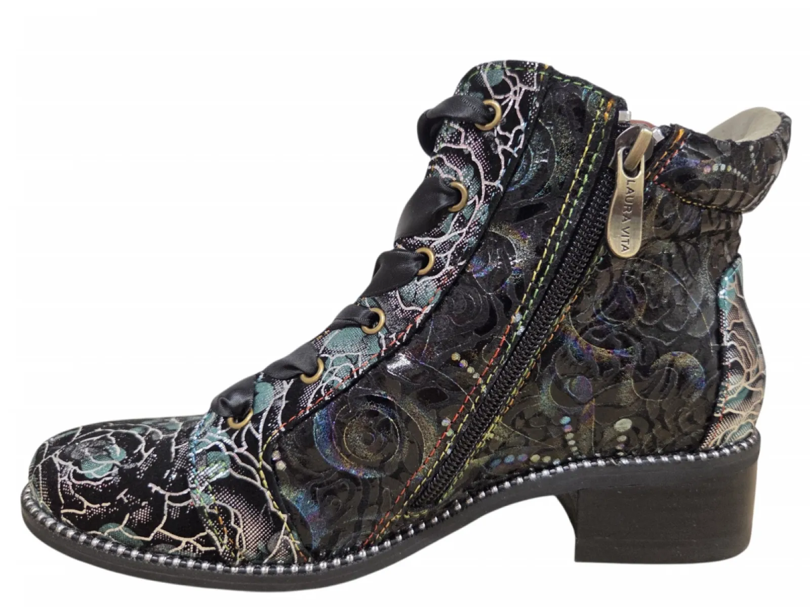 Laura Vita Laura Vita Emcmao 02 Argento Veterboots Zwart Suede Dames