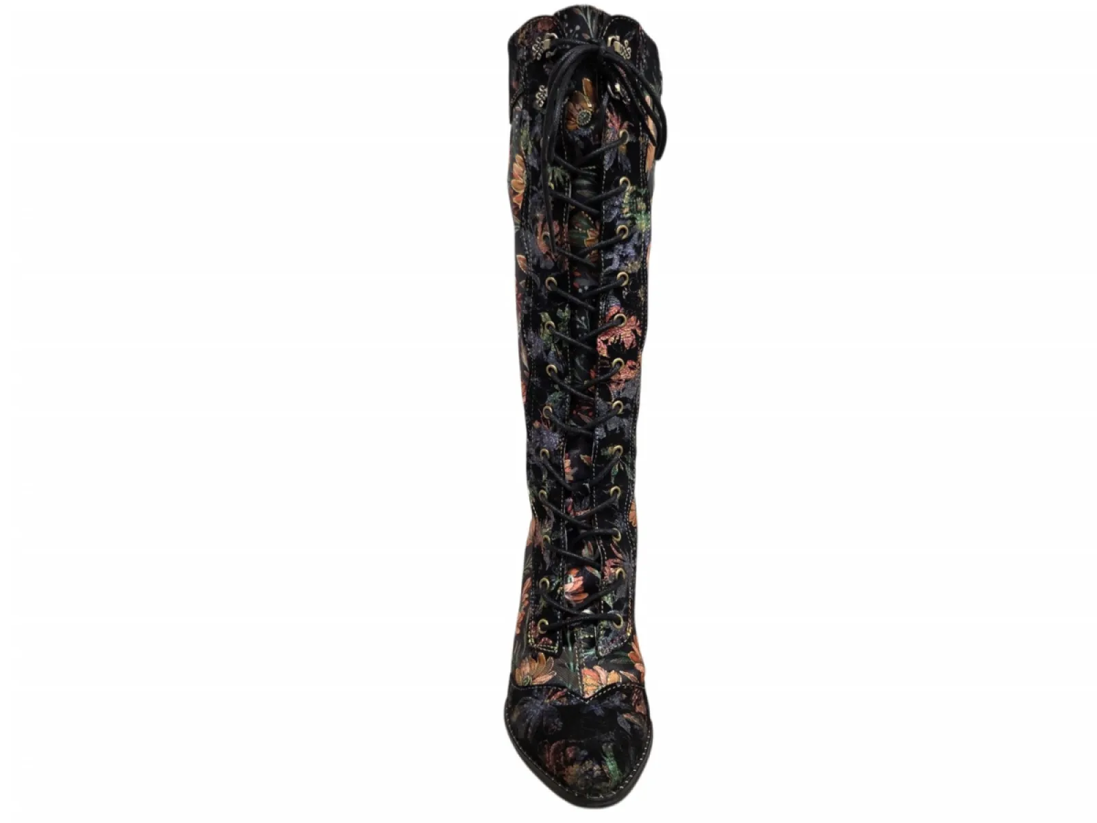 Laura Vita Laura Vita Oanelo 02 Dorian Lange Laarzen Zwart Multi Gebloemd Suede Dames