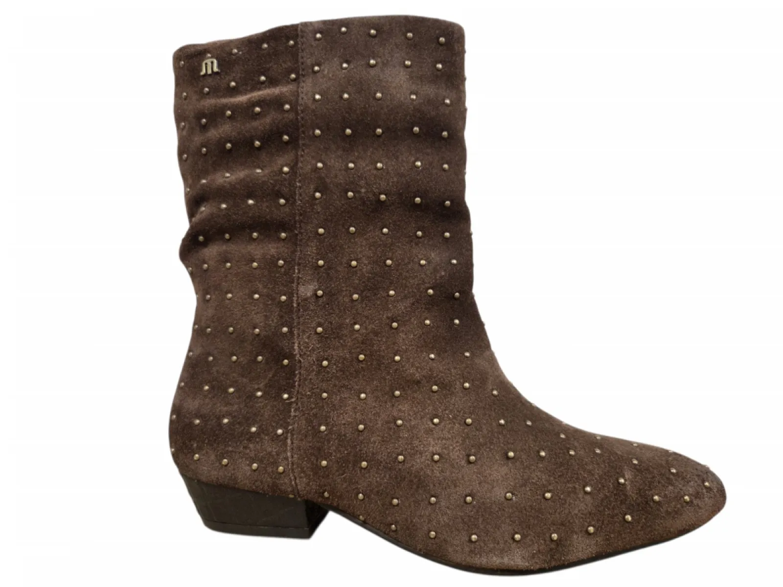 Maruti Maruti Amina Studs Dark Brown D19 Enkellaarzen Bruin Suede Met Studs Dames