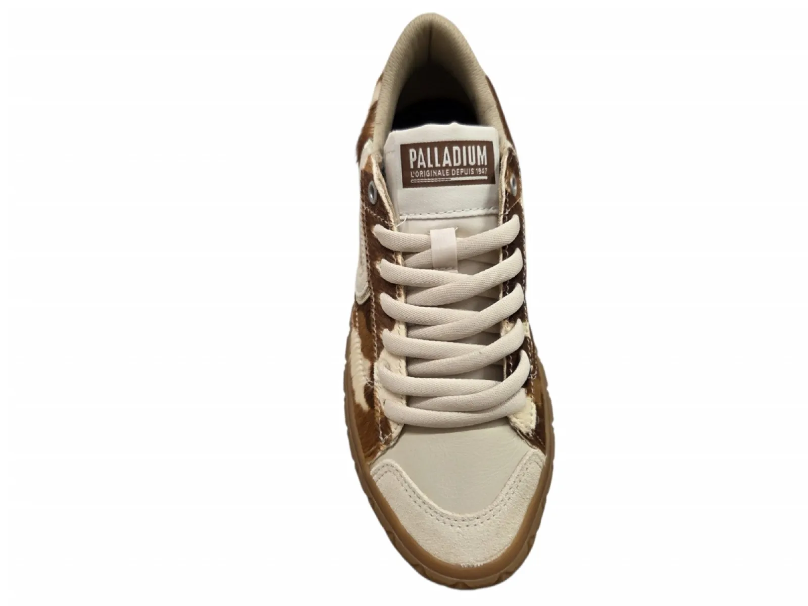 Palladium Palladium Ace Low Mix LTH Wild Pony Sneakers Wit/Bruin Leer en Textiel Dames