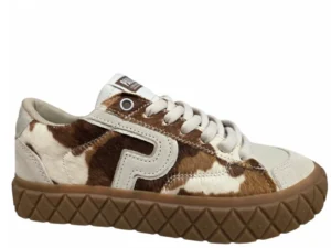 Palladium Palladium Ace Low Mix LTH Wild Pony Sneakers Wit/Bruin Leer en Textiel Dames