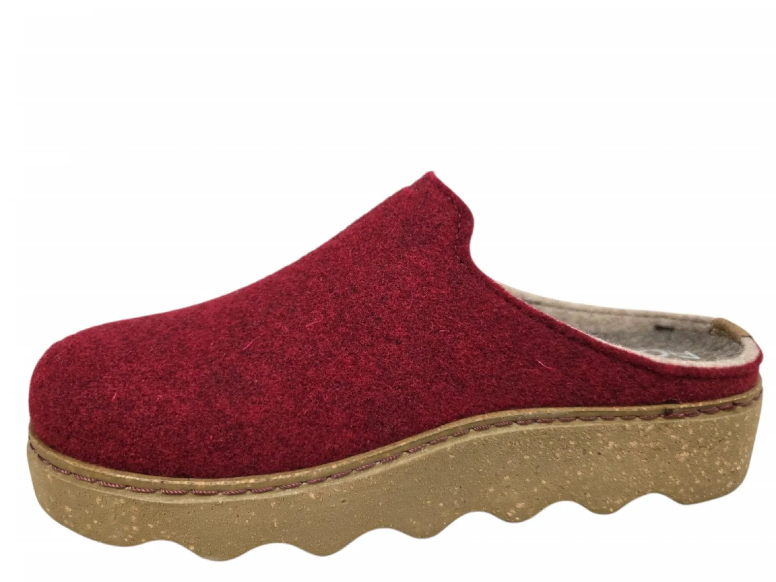 Rohde Rohde 6120 48 Pantoffels Open Sloffen Rood Vilt Dames